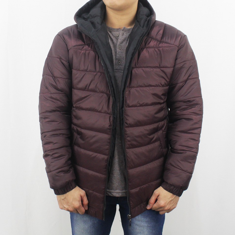 JAKET PUFFER TEBAL PRIA MARUN SIZE M L XL XXL  - JAKET WINTER - JAKET PARASUT TEBAL PRIA - JAKET GUNUNG WINDPROOF MARUN