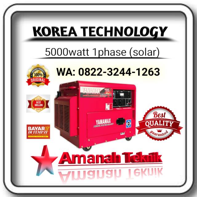 Genset silent 5000watt solar DIESEL 1phase baru berkualitas