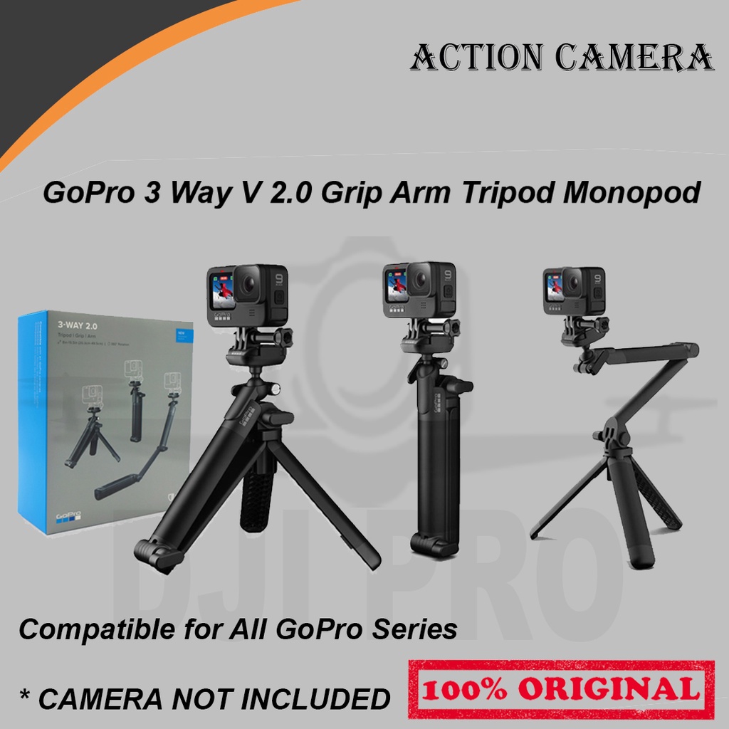 Monopod 3way ORIGINAL - Tongsis 3-Way Gopro Hero7,Hero 5 black,Hero6 black - ORIGINAL 100%