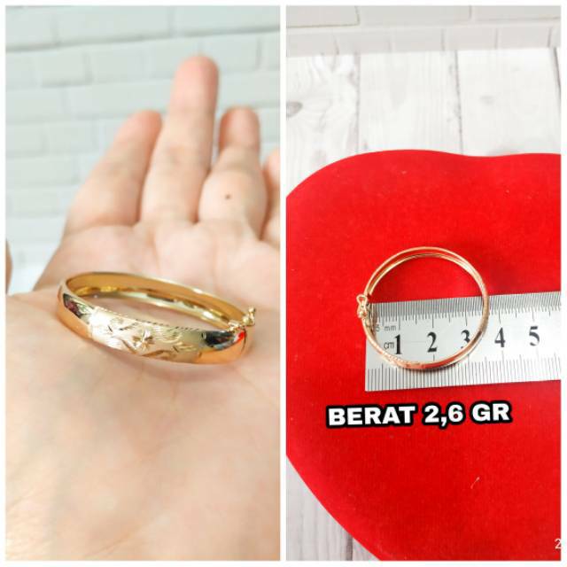 GELANG BANGKOK ANAK PERAK ASLI LAPIS EMAS 24K S9255 CC282