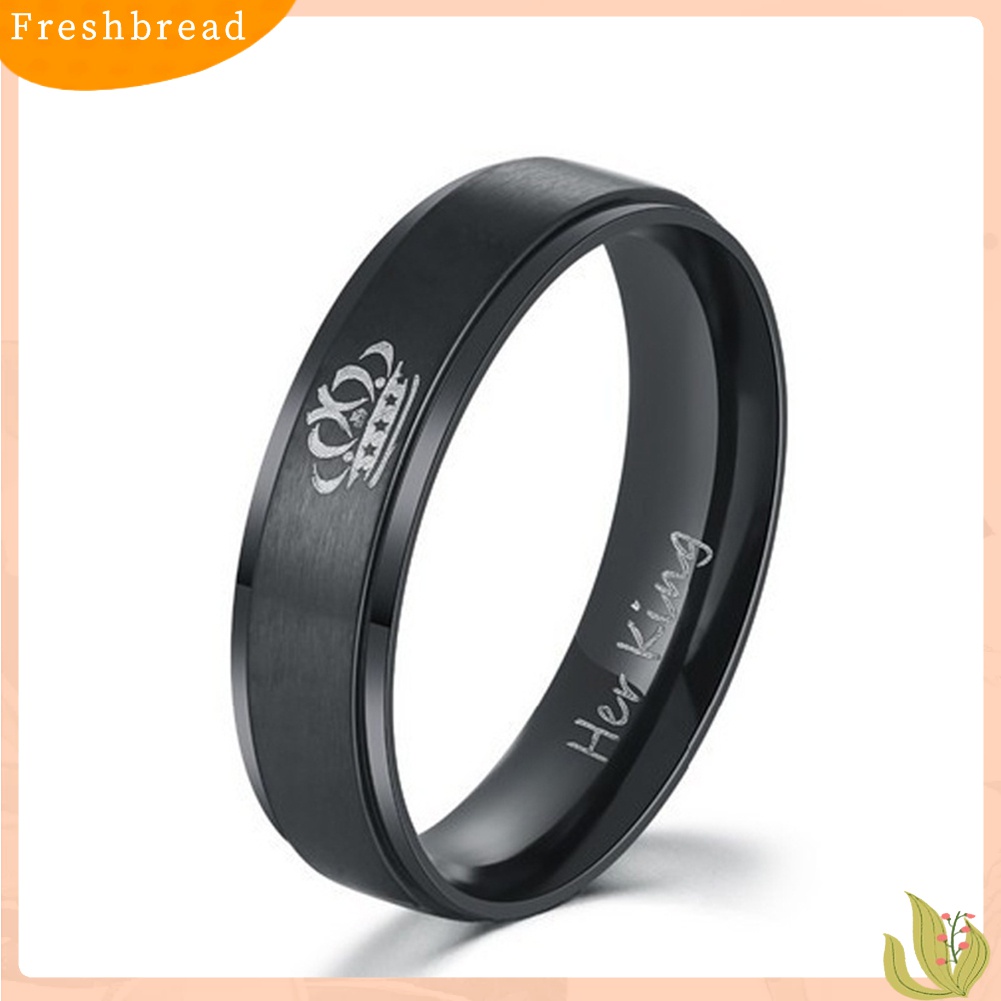 【Fresh】❀Titanium Steel His Queen Her King Crown Couple Ring Valentine's Day Jewelry Gift