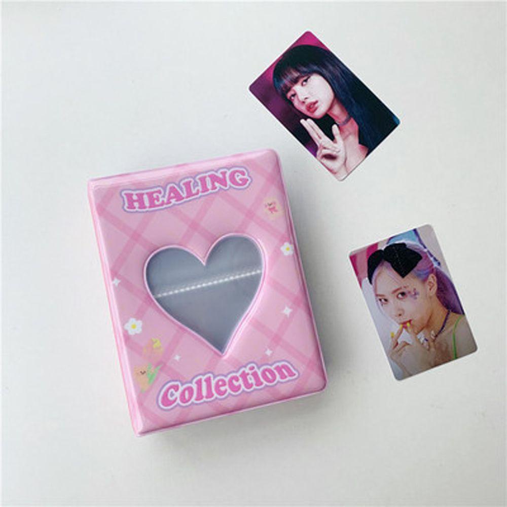 Agustinina Album Foto Kawaii Heart Bear Collection Buku ID Holder Binder Album Kartu Nama Kpop Card Binder