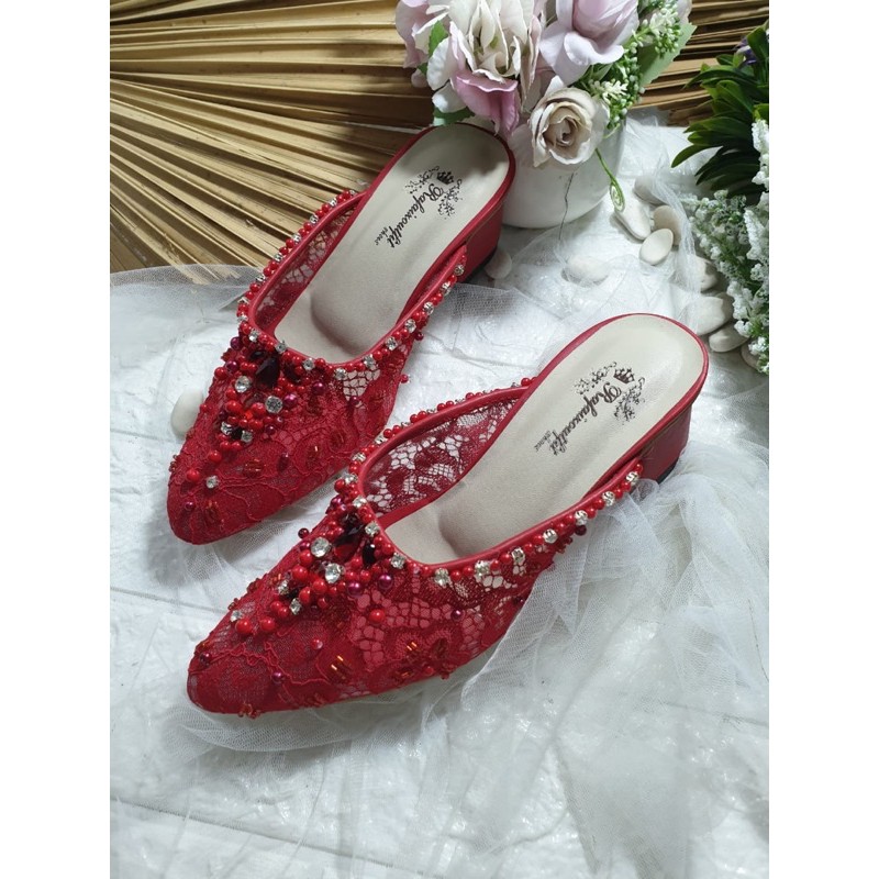 sepatu Jihana merahcabe sepatu cantik 5cm hak tahu