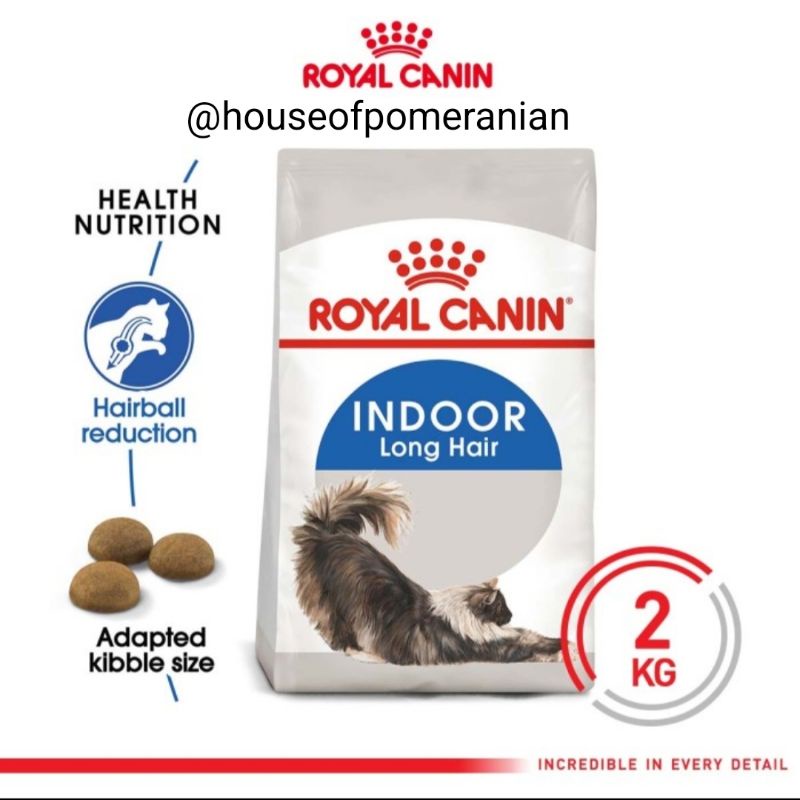 ROYAL CANIN CAT INDOOR LONG HAIR 2KG makanan kucing dewasa cat food kibble