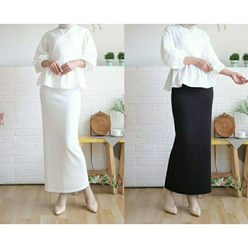 Rok Span Scuba Polos Maxi Skirt Termurah Best Seller | Rok Wanita Terlaris