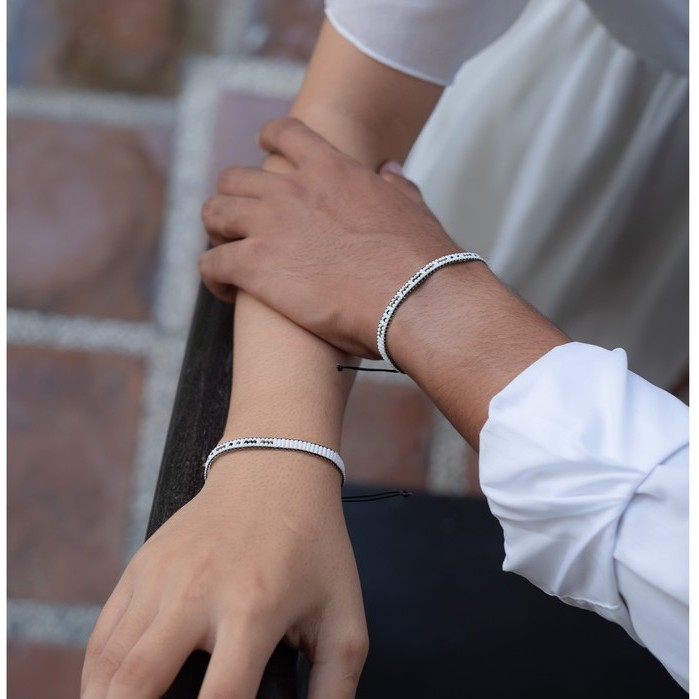 Gelang-LDR- “love u” morse code dapat 1 pasang(2 gelang)