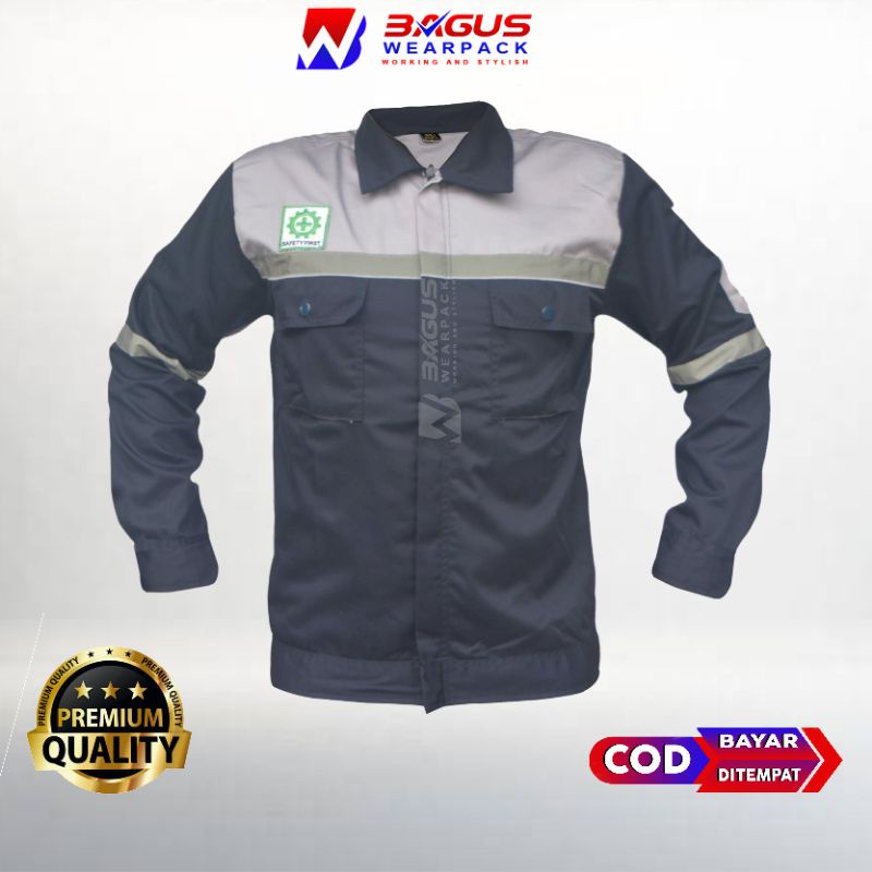 WEARPACK SAFETY / KEMEJA SAFETY / BAJU SAFETY LENGAN PANJANG / BAJU PROYEK KEREN / BAJU KERJA PRIA PROYEK / BAJU KERJA PIRA LAPANGAN / BAJU MEKANIK / BAJU WEARPACK / WERFAK PRIA KERJA / BAJU WEARPACK KERJA PROYEK / BAJU TAMBANG / DONGKER ABUMUDA
