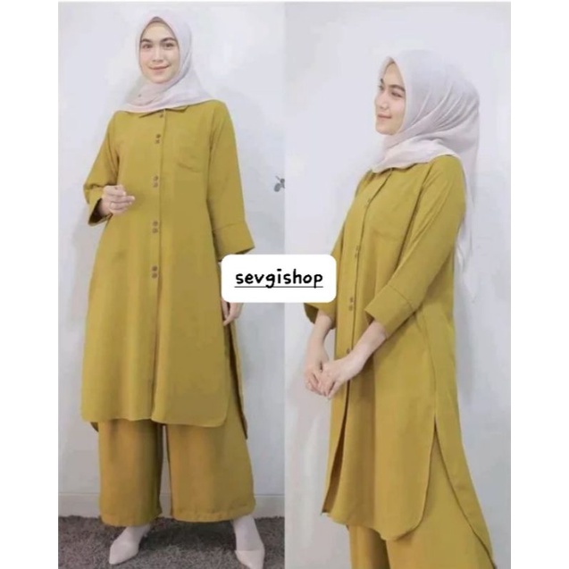 [ READY STOCK ] SETELAN TUNIK MUSLIM POLOS UKURAN JUMBO