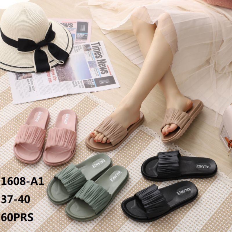 Sandal Kokop Karet Jelly Import Model PlisketTerbaru Balance 1608-A1 37/40