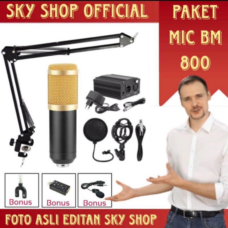 Paket recording bm 800 terlengkap voice recorder