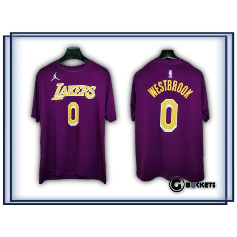 Kaos Russel Westbrook LA Lakers #0 purple t-shirt NBA