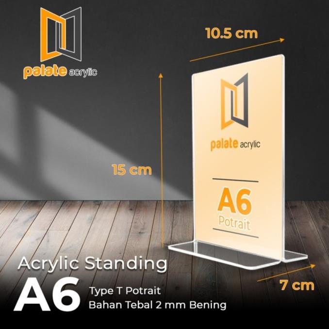 

acrylic / akrilik tent card a6 t 3mm / no meja / menu / akrylik
