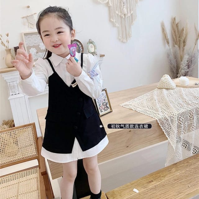 LOLITA DRESS BAJU ANAK PEREMPUAN DRESS ANAK IMPORT BAJU ANAK IMPORT DRESS HITAM PUTIH DRESS LENGAN P