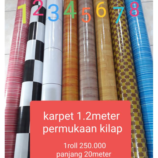 KARPET LANTAI VINYL PLASTIK UKURAN 120CM harga  per  1 roll  