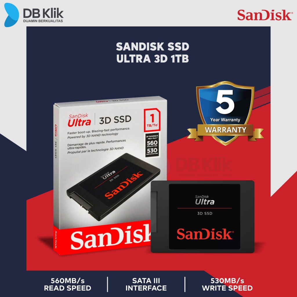SSD Sandisk ULTRA 3D 1TB SATA 2.5 Inch - Sandisk Ultra 1TB 3D NAND