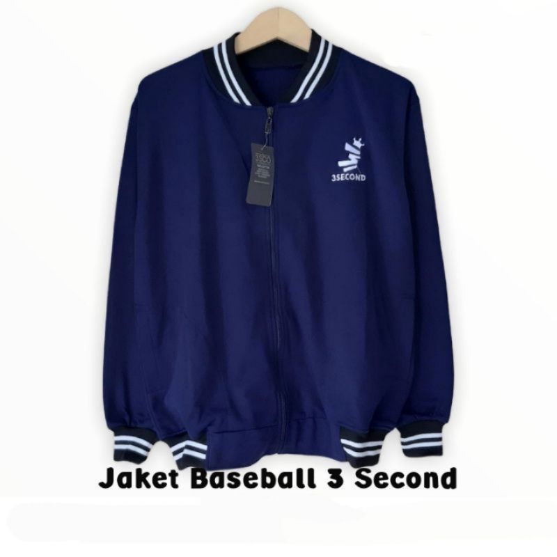 JAKET SWEATER BASEBALL VARSITY RESLETING LOGO 3SECOND SIZE L XL XXL MURAH TEBAL
