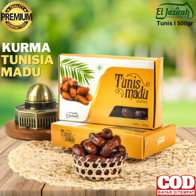 

Kurma Tunisia Madu Premium Eljazirah Kemasan Box 500 Gram Coklat Tekstur Kering Segar Murah