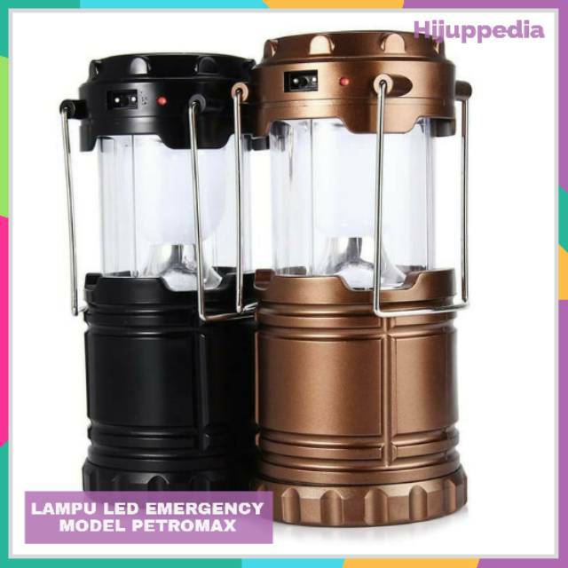 Lampu LED Lentera Emergency Tenaga Solar Matahari Petromak Power Bank