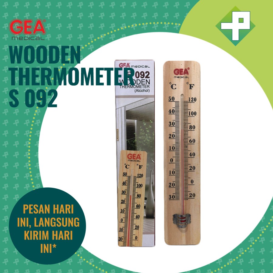 Thermometer Ruangan Kayu GEA S092 / Thermometer Alcohol Kayu GEA