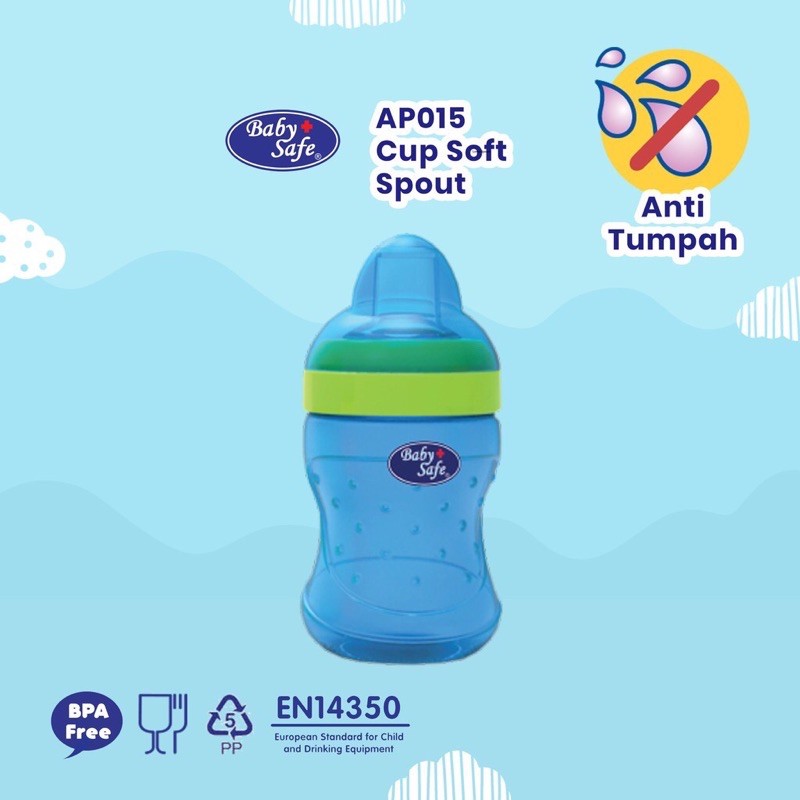 Baby Safe Cup Soft Spout AP015 - Gelas Cangkir Minum Bayi Silikon