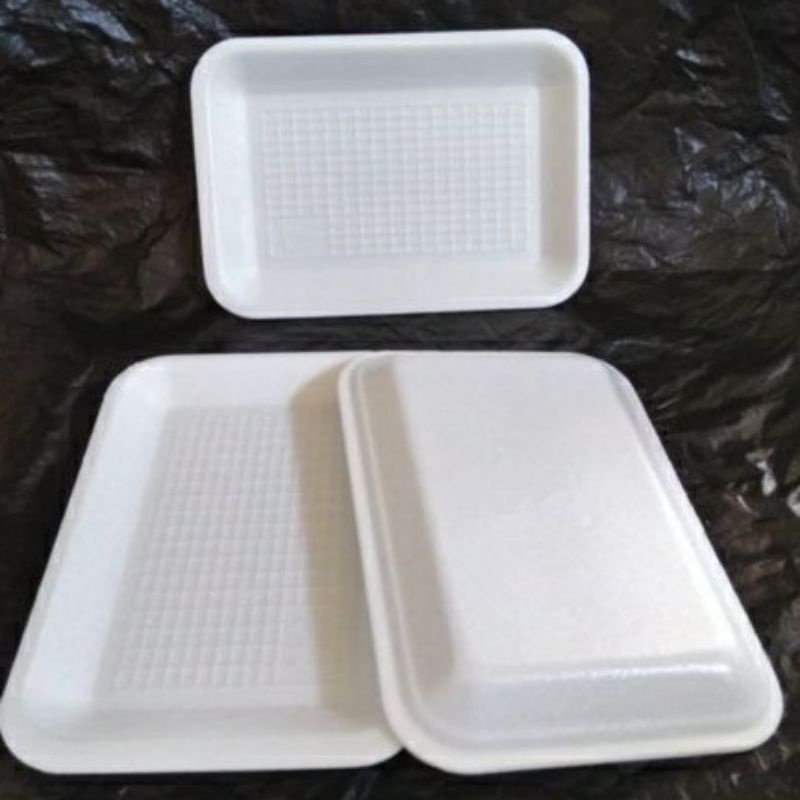 25 pcs Foam Tray Kotak Ukuran  K1 Lepek Alas Buah potong dan Makanan