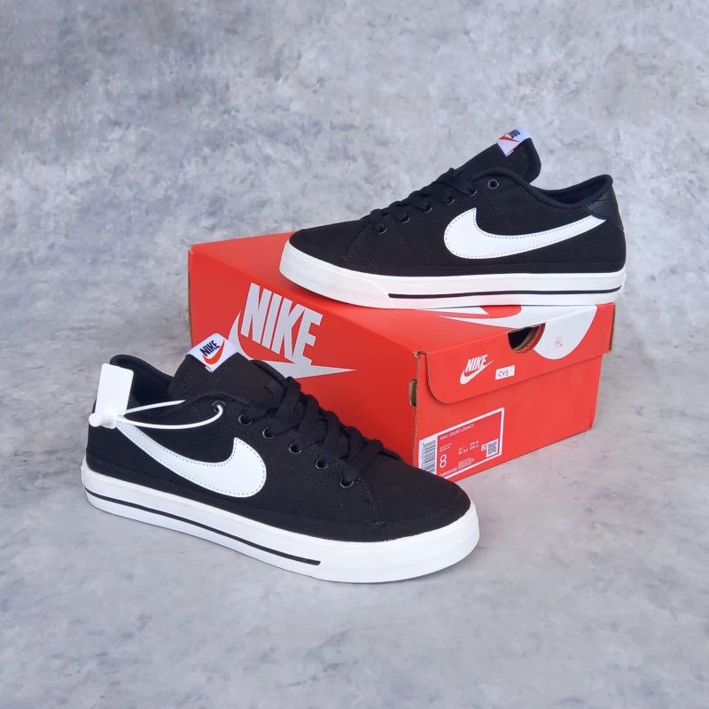 NIKE COURT LEGACY BLACK WHITE CANVAS