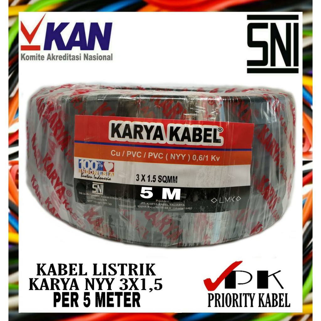 Kabel KARYA NYY 3x1,5 3x1.5 (Per 5 meter)