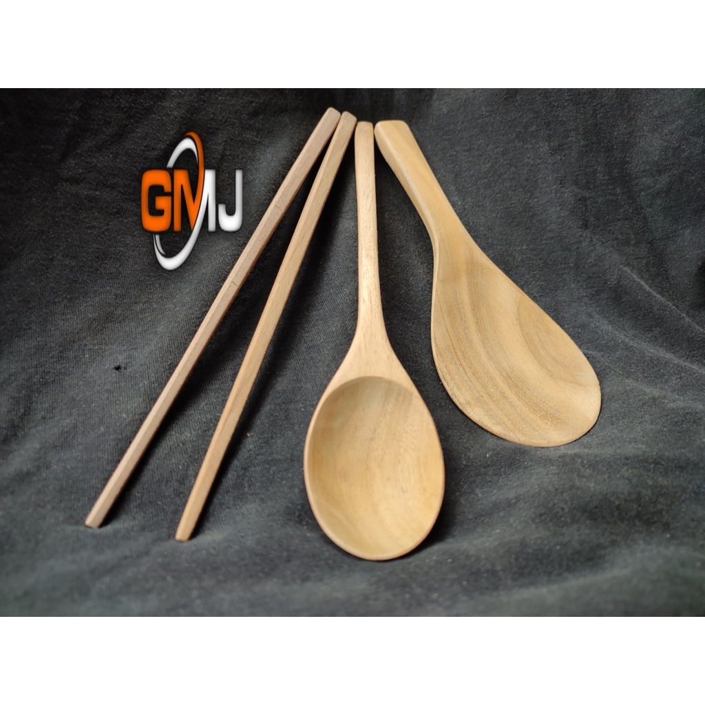 Sumpit dan sendok set centong kayu jati