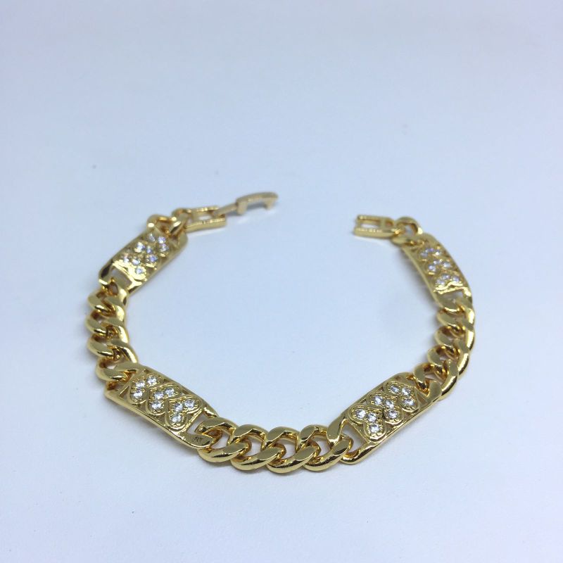 Gelang Rante Wanita Berlapis Emas Anti Karat Elegan Termurah Motif Love permata