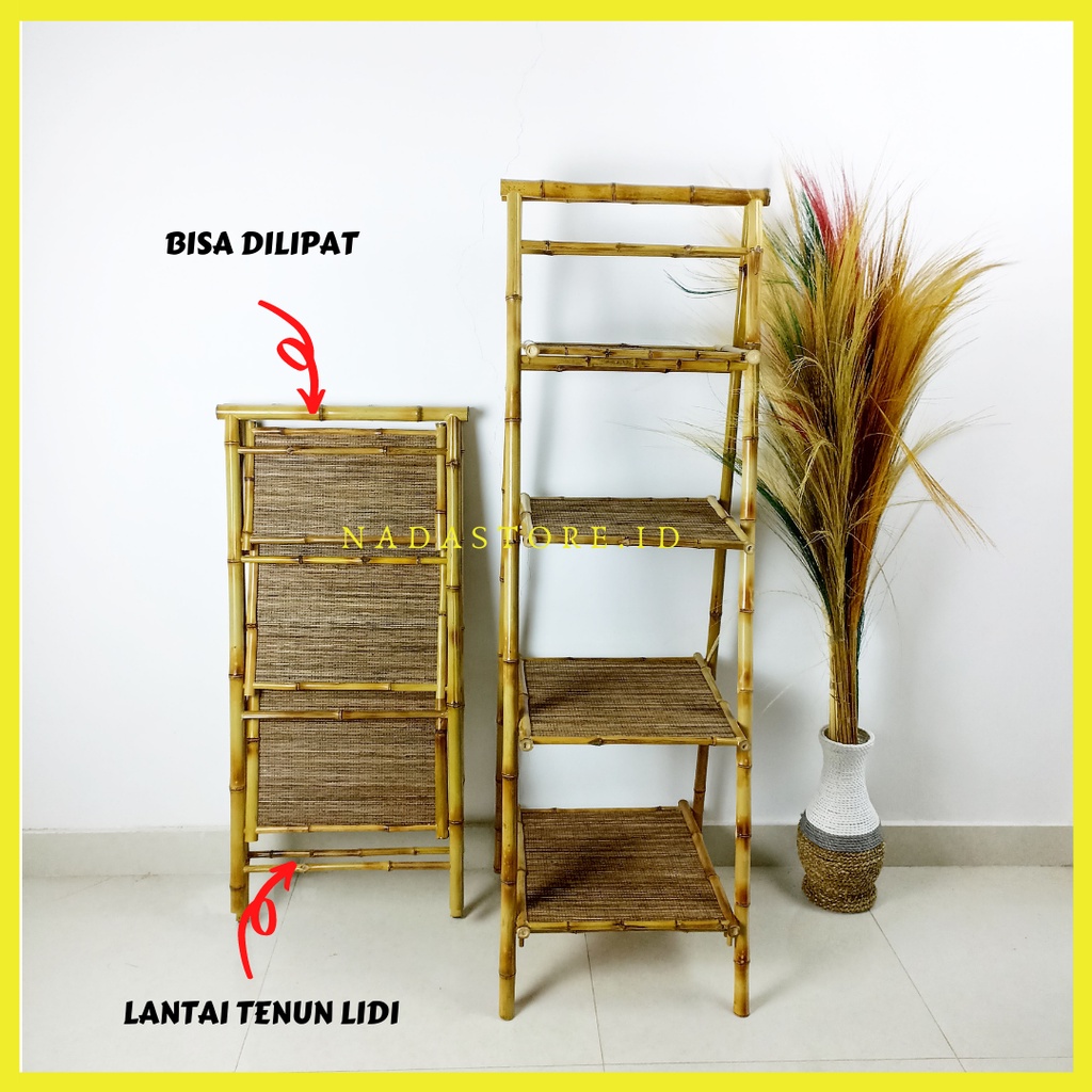 RAK LIPAT / RAK SUSUN / FOLDING RACK / STANDING RAK / RAK SERBAGUNA / RAK BAMBU AESTHETIC GRADE EXPORT