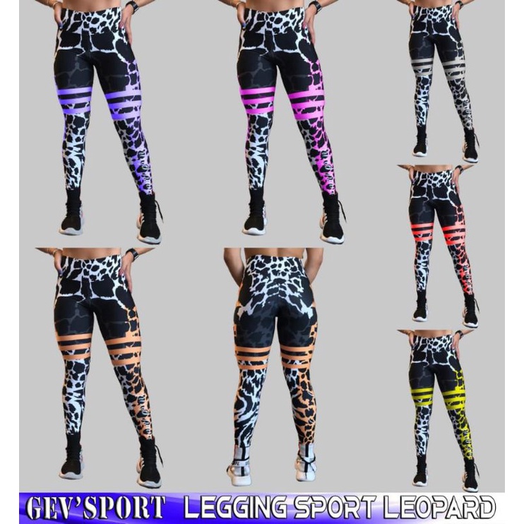 LEGG SPORT LEOPARD GEVSPORTWEAR / SENAM ZUMBA AEROBIC YOGA