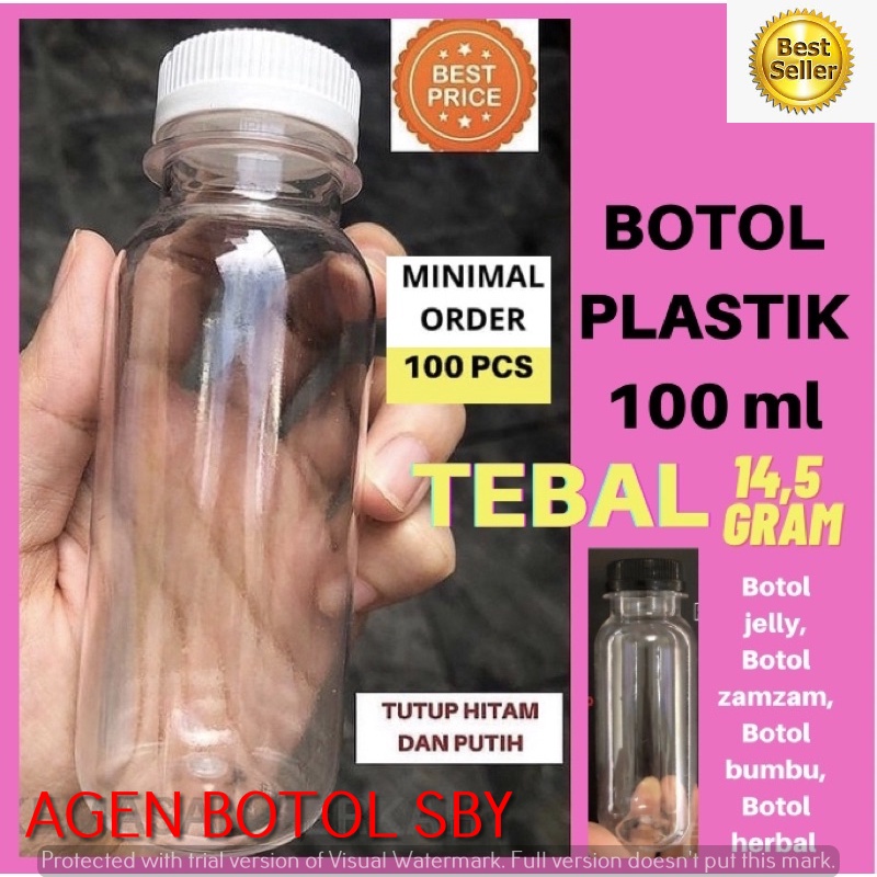 BOTOL PLASTIK 100ML TEBAL 100 ML (1ball)