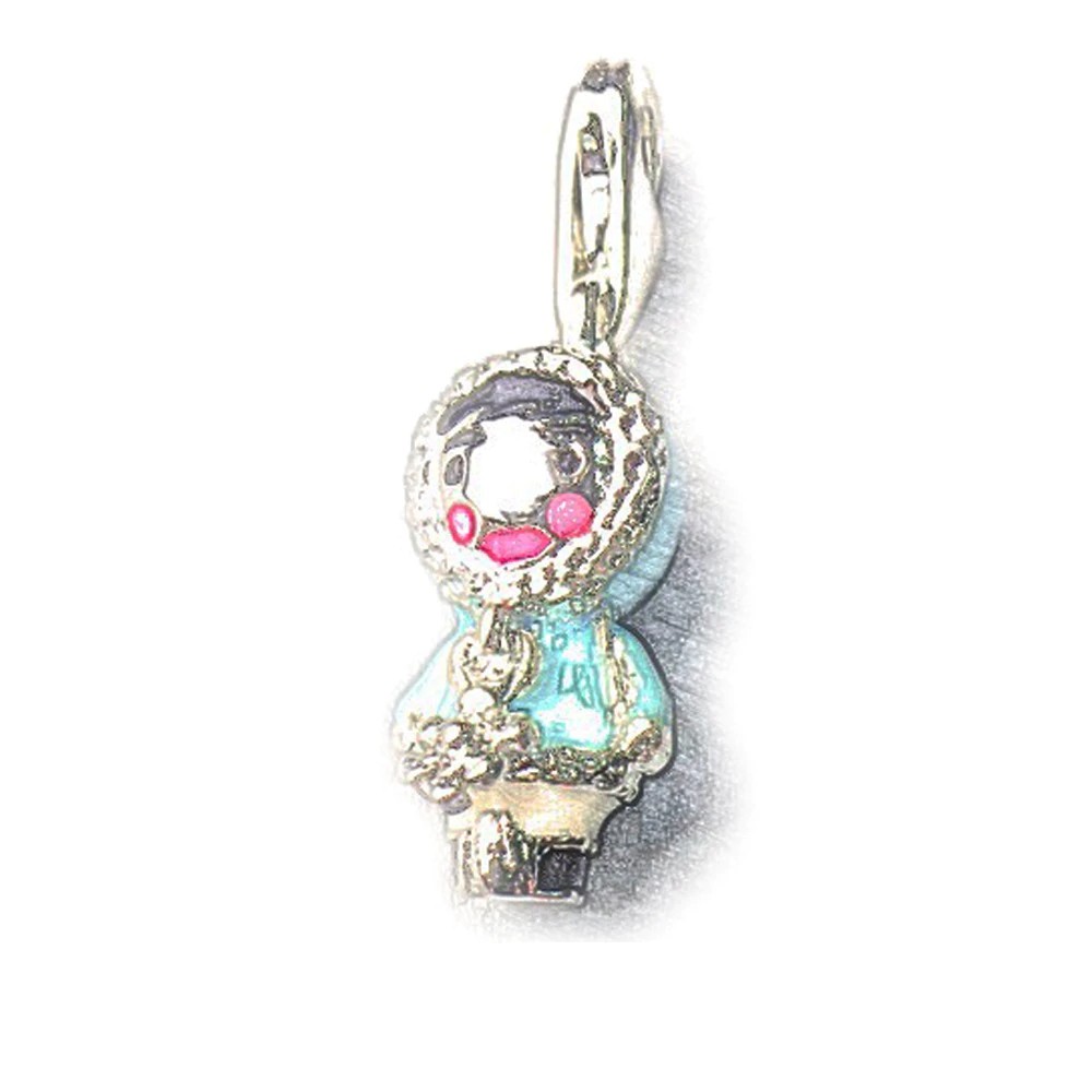 Boneka Lucu Bolso de collar de pulsera de plata con dijes de muñeca moda Eskimo juguete encanto