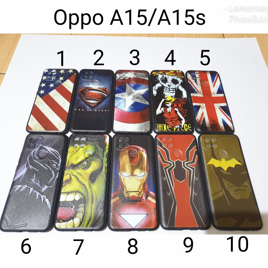 Case Soft Hitam Oppo A15 Motif Superhero SoftCase Oppo a15s 2020 Black Case