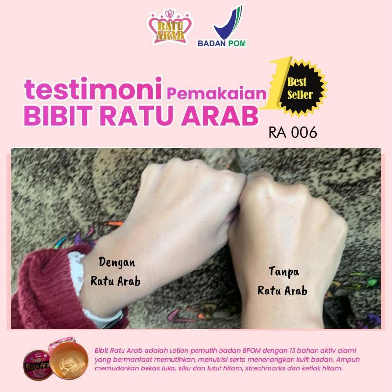 BIBIT RATU ARAB LOTION PEMUTIH BADAN TERBAIK | HB PEMUTIH TERBAIK