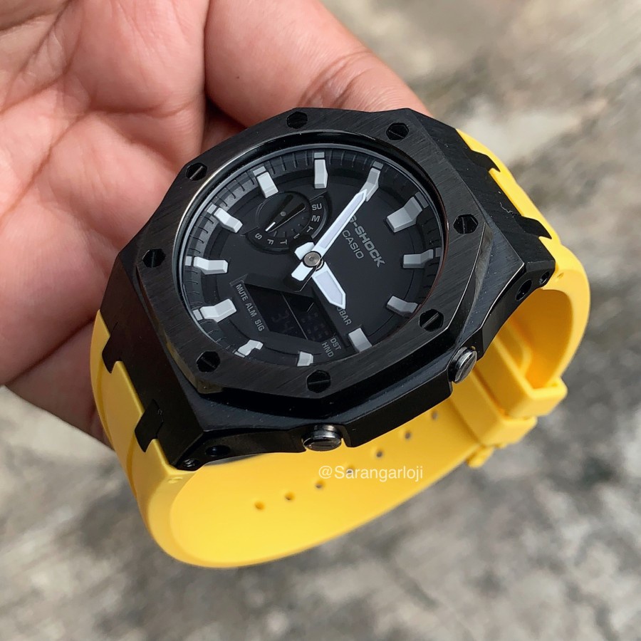 JAM TANGAN GSHOCK GA2100 ORIGINAL GARANSI CUSTOM AP YELLOW