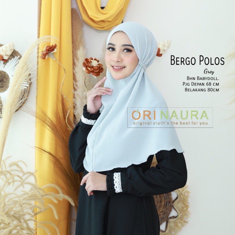 HIJAB BERGO POLOS ORI NAURA