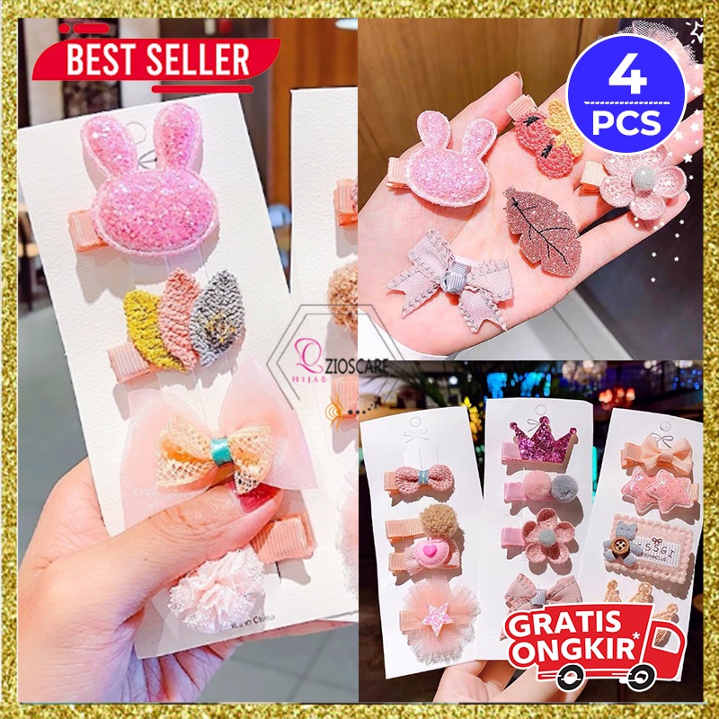 4PCS/SET JEPIT RAMBUT BABY/JEPIT RAMBUT BAYI PRINCESS / HAIRCLIP baby korea jepitan rambut pink ak19