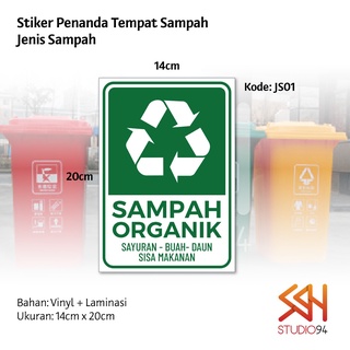 Jual Stiker Penanda Tempat Jenis Sampah | Organik Non Anorganik Medis ...