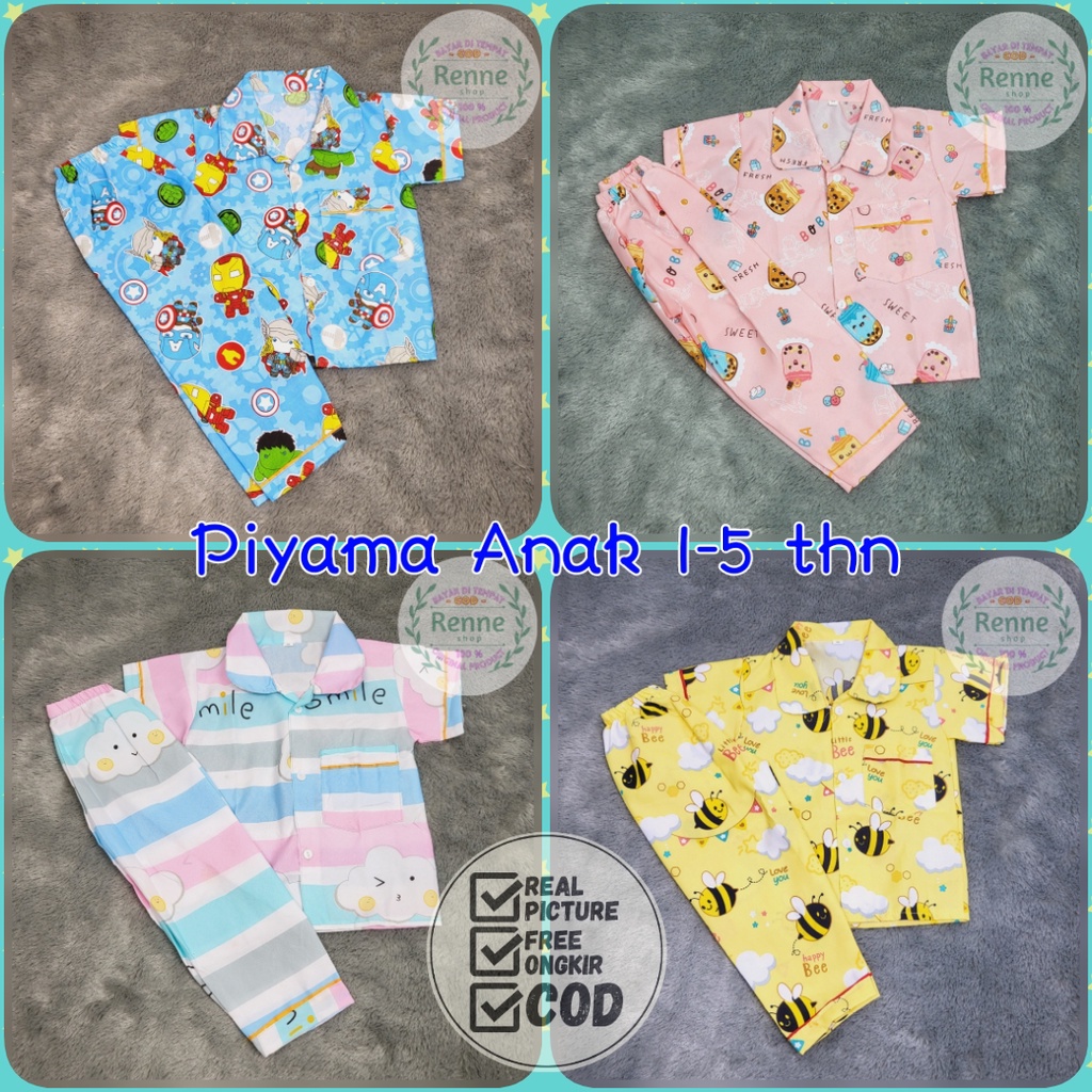 PIYAMA ANAK / PIYAMA KIDS / BAJU ANAK 1-5 TAHUN / SETELAN ANAK / (PIYAMA ANAK PART 3)