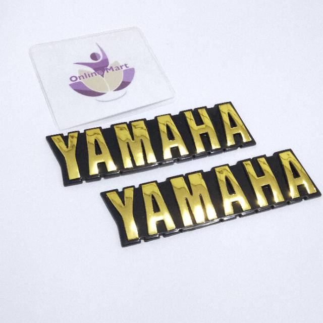 Emblem tangki RX king tulisan Yamaha gold