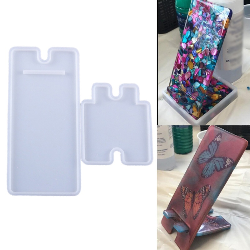 SIY  Handmade Mobile Phone Stand Silicone Mould DIY Crafts Making Tool Cellphone Bracket Holder Crystal Epoxy Resin Mold