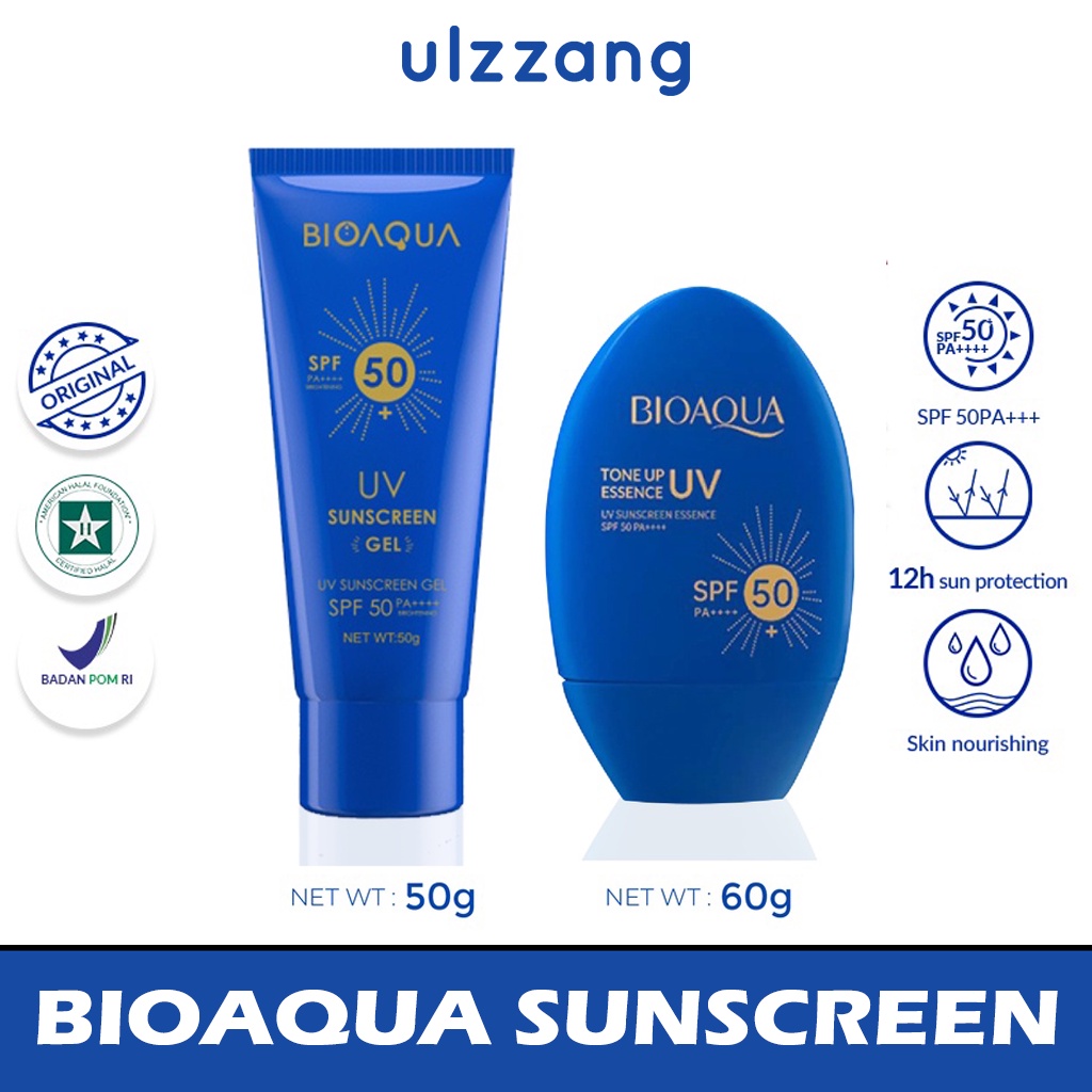 Bioaqua UV Sunscreen Gel 50g & Sunscreen Tone Up Essence 60g SPF 50 PA++++ | Bioaqua Sunscreen | Sun