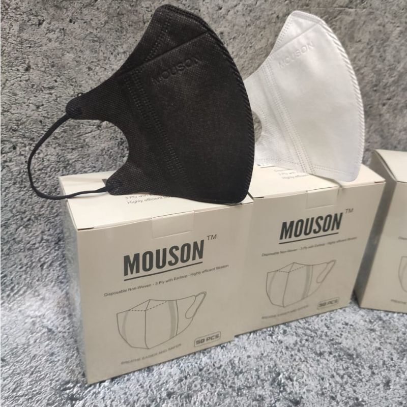 Masker Duckbill Mouson ISI 50pcs emboss MOUSON disposable facemask