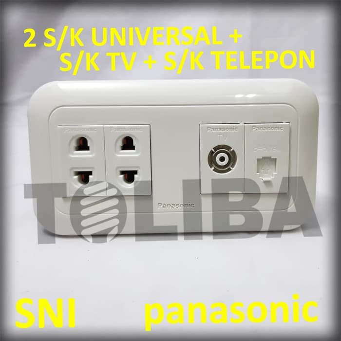 stop kontak tv + stopkontak telepon + 2 s/k universal panasonic ib sni