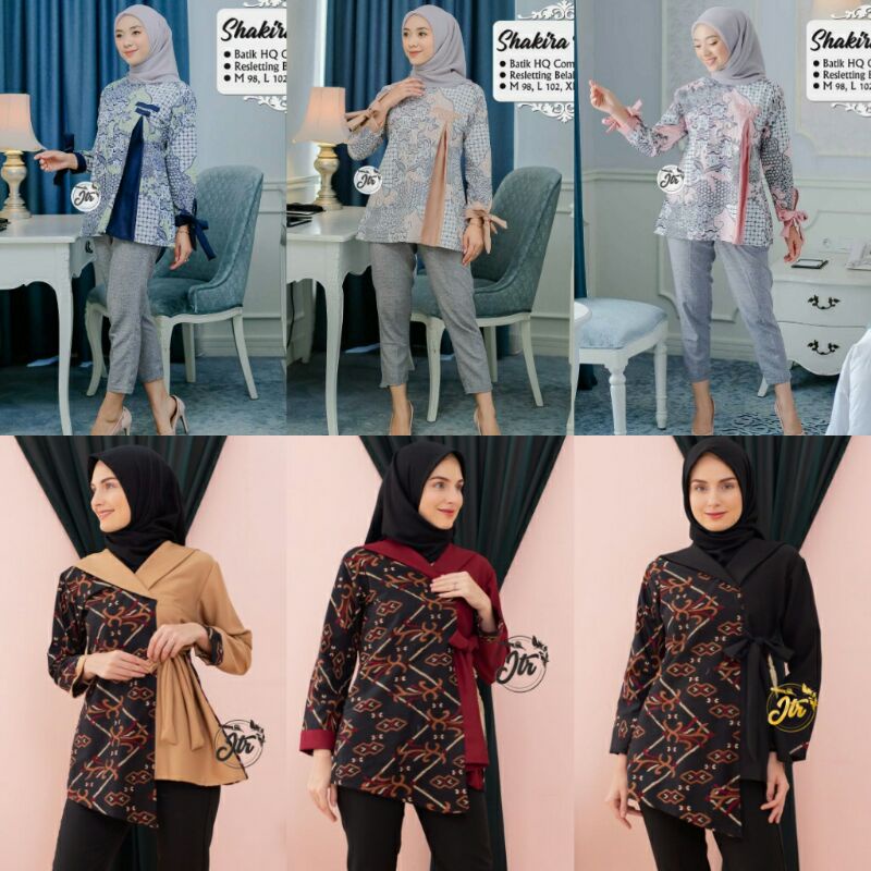 Batik Wanita Kekinian Blouse Batik Brokat Batik Kombinasi