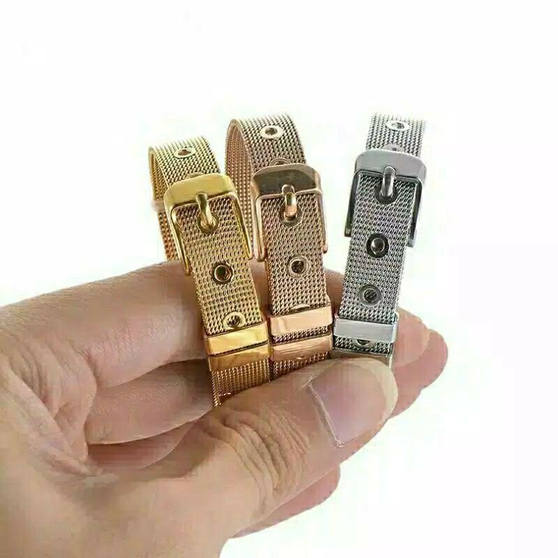 COD✅ Gelang Gesper Titanium Gelang Sabuk Titanium Gelang Bahan Liontin Huruf Emas