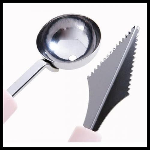 Alat Kerokan Buah / Cetakan Cocktail / Fruit Baller Carving Scoop 2 in 1 / Cocktail Tools 2 in 1