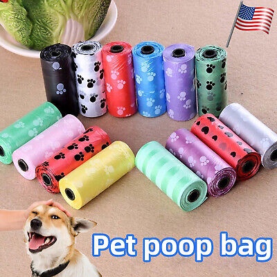 POOP BAG ISI 15 PER ROLL ORGANIK KANTONG SAMPAH / KANTONG TAIK ANJING KUCING PLASTIK PET WASTE BAG