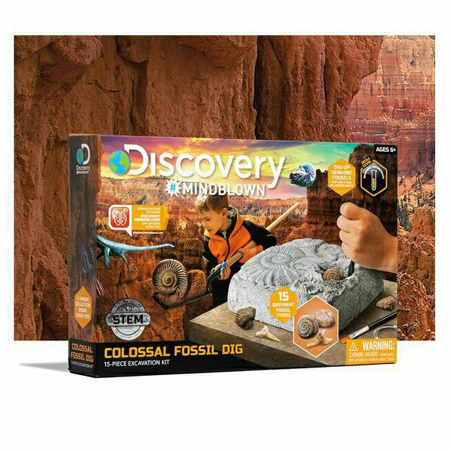 Discovery Mindblown 15 Pcs Colossal Fossil Dig Excavation Kit